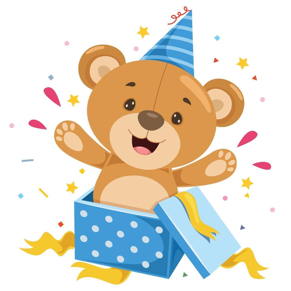 Little Funny Teddy Bear Cartoon vector