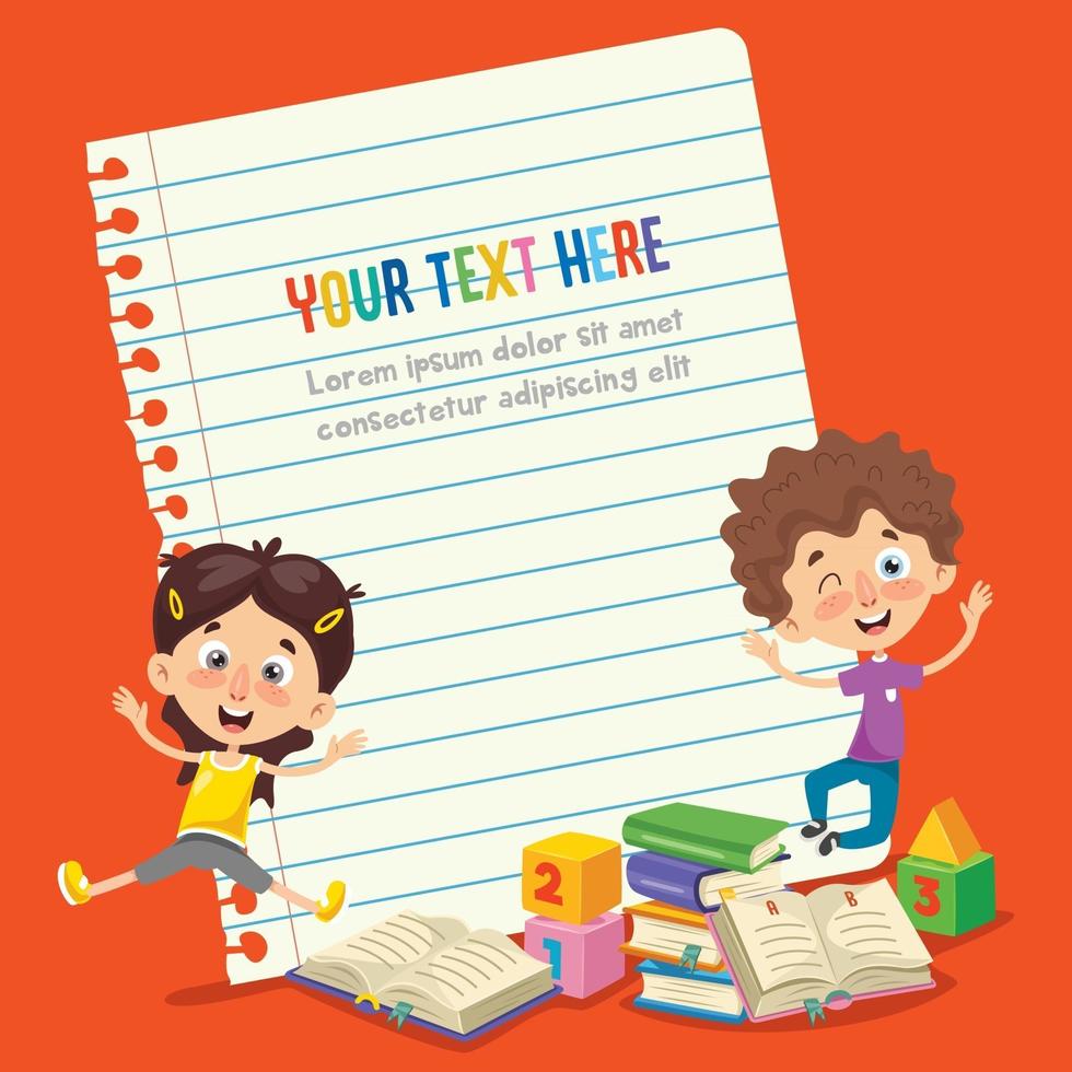 Paper Template Design For Children Education vector