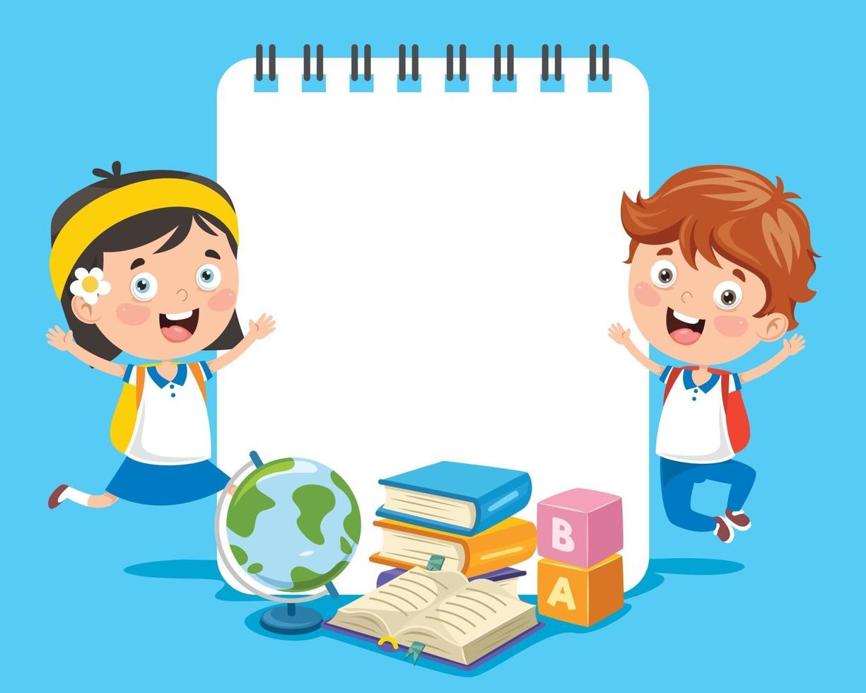 Paper Template Design For Children Education vector