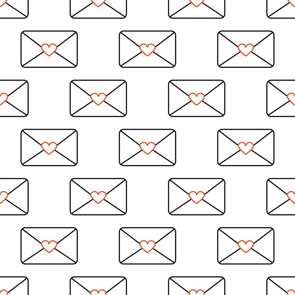 A letter with a declaration of love Seamless pattern Abstract love symbol The message vector