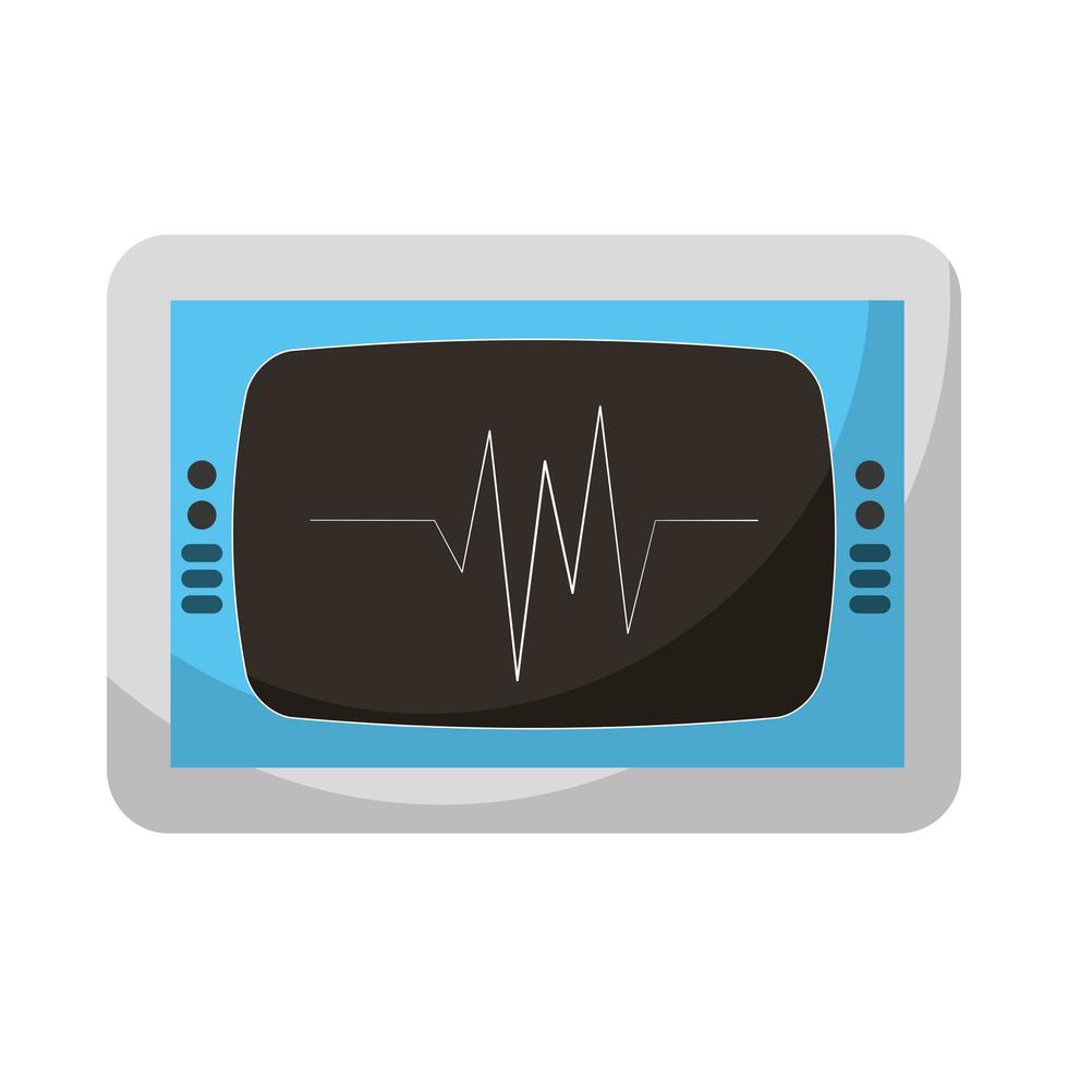 Cardiología ekg icono aislado de la máquina vector