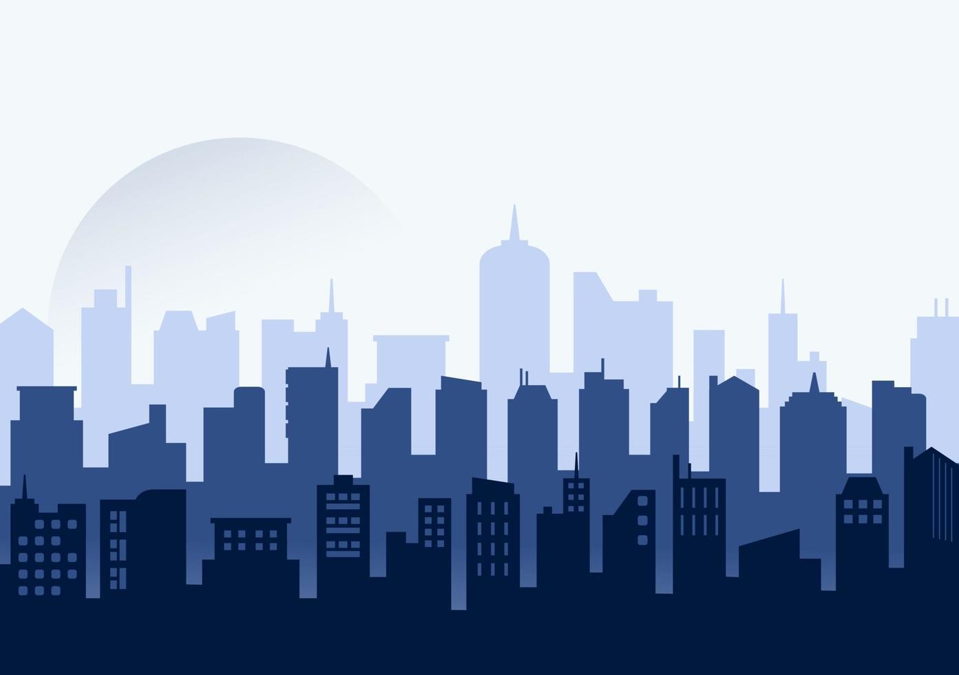 City Landscape Buildings and Architecture Silhouette Vector Background Collage Set