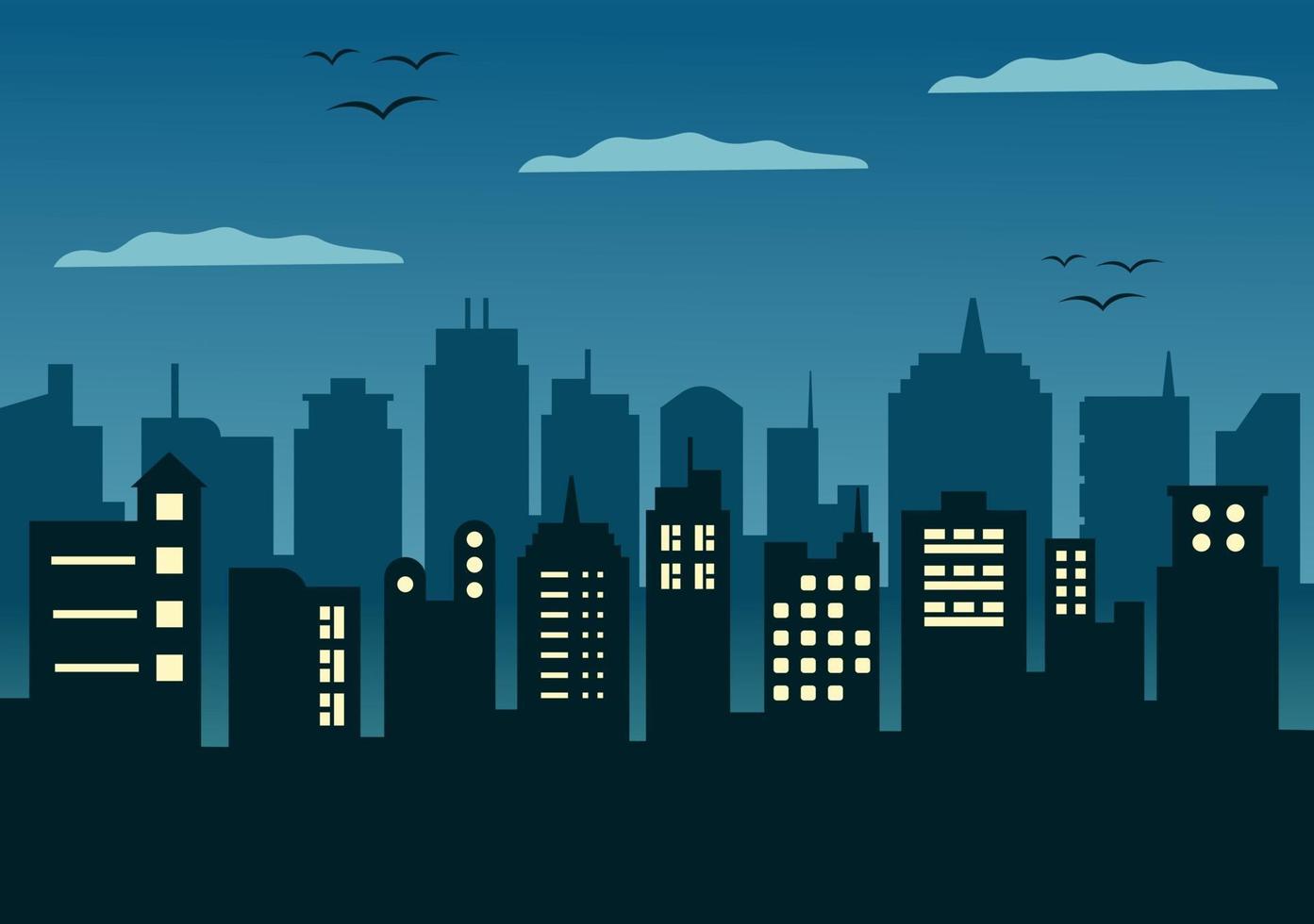 City Landscape Buildings and Architecture Silhouette Vector Background Collage Set