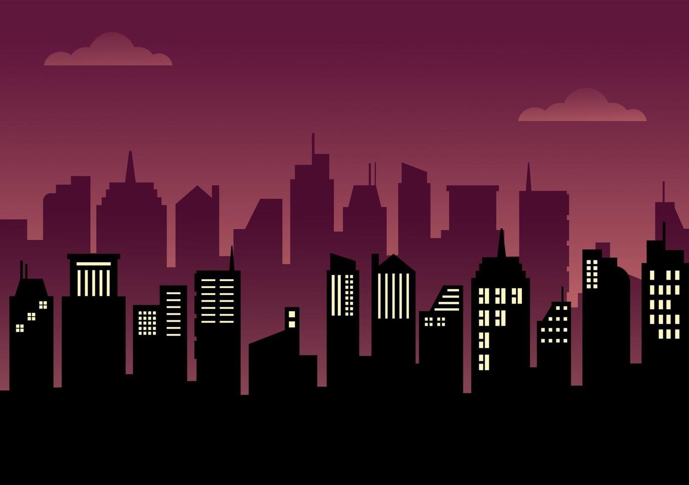 City Landscape Buildings and Architecture Silhouette Vector Background Collage Set