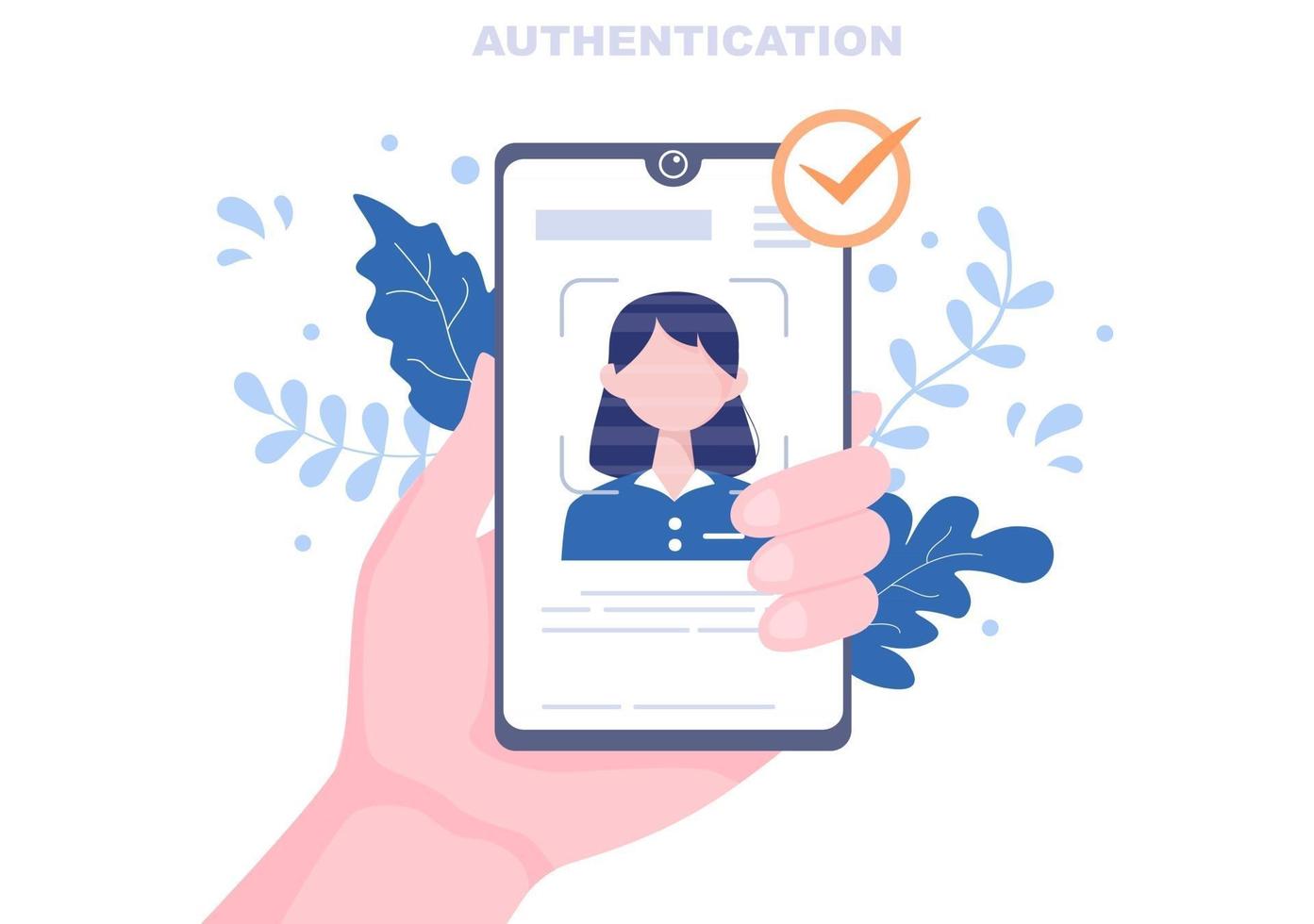 Authentication Security Flat Illustration vector