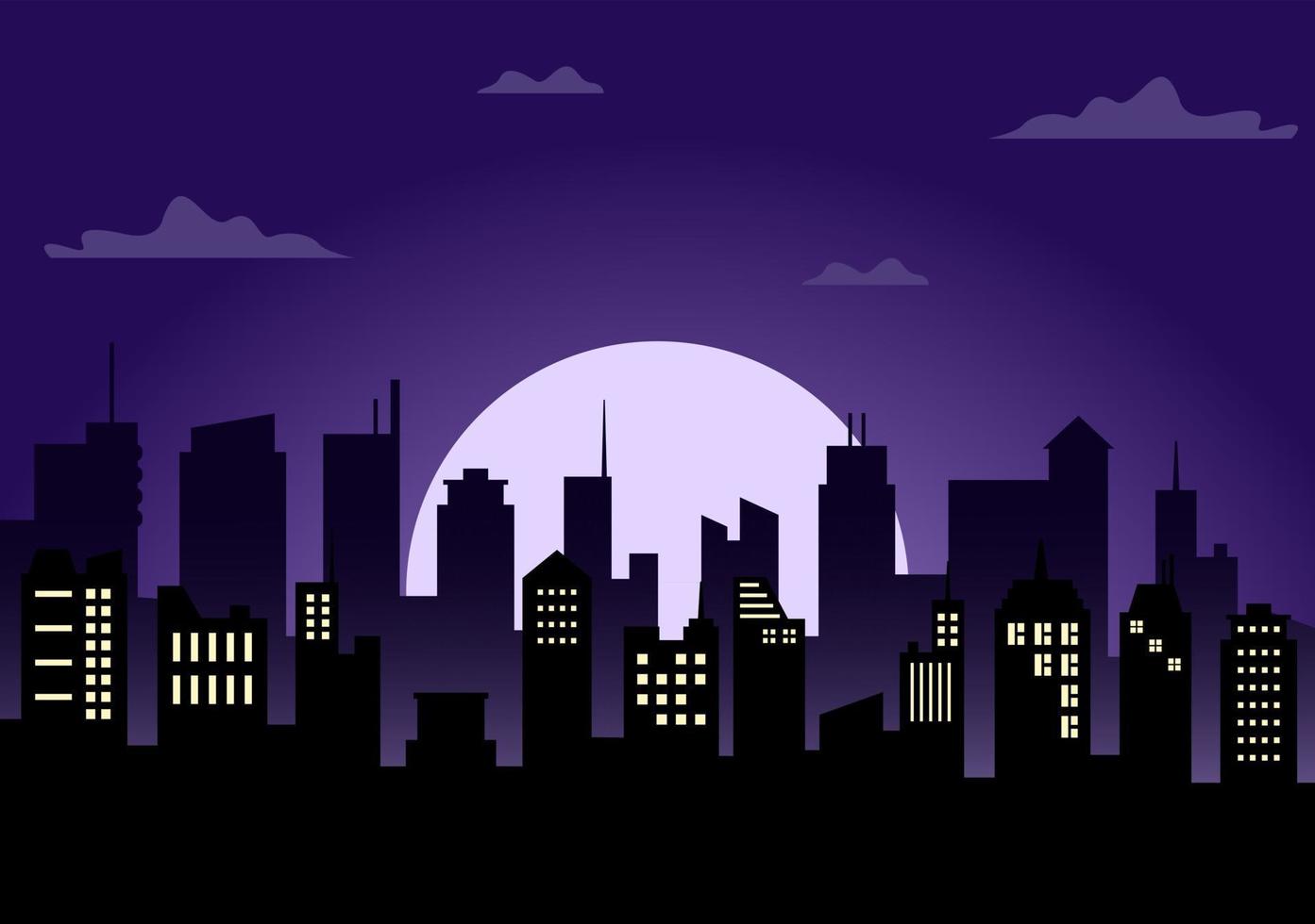 City Landscape Buildings and Architecture Silhouette Vector Background Collage Set