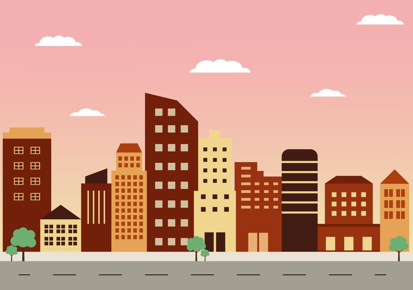 ciudad, paisaje, edificios, y, arquitectura, silueta, vector, plano de fondo, collage, conjunto vector