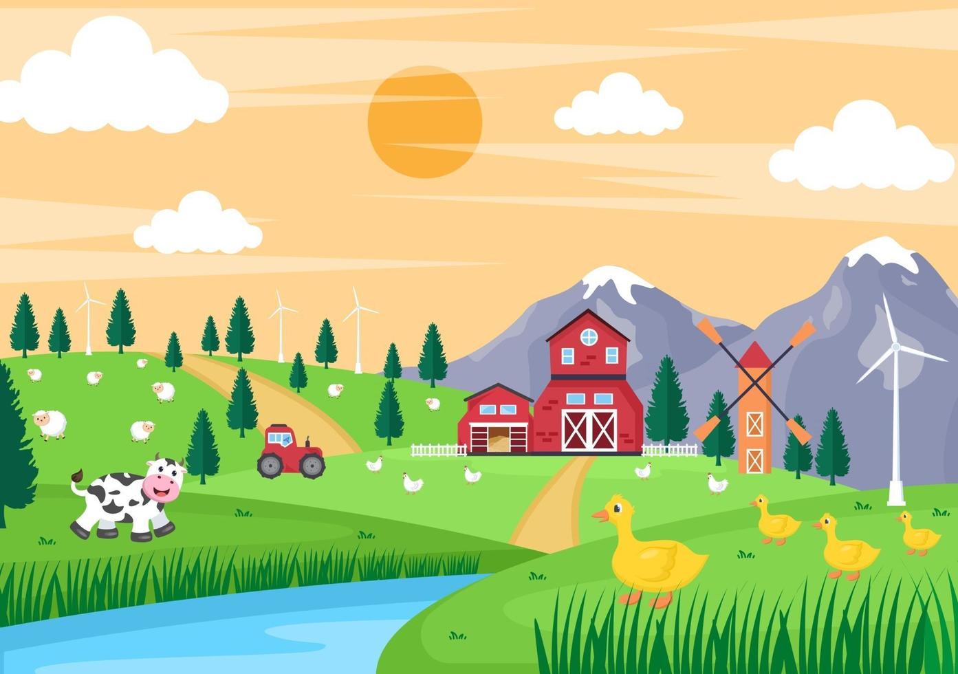 ilustración de animales de granja de dibujos animados lindo 2725426 Vector  en Vecteezy