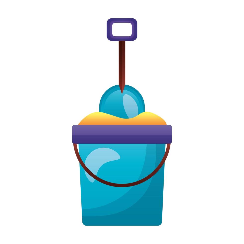 summer sand bucket with shovel vector design