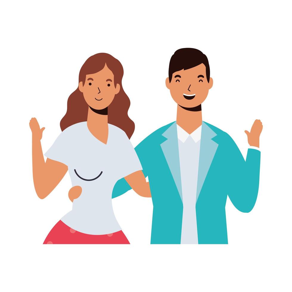 Couple of woman and man vector design