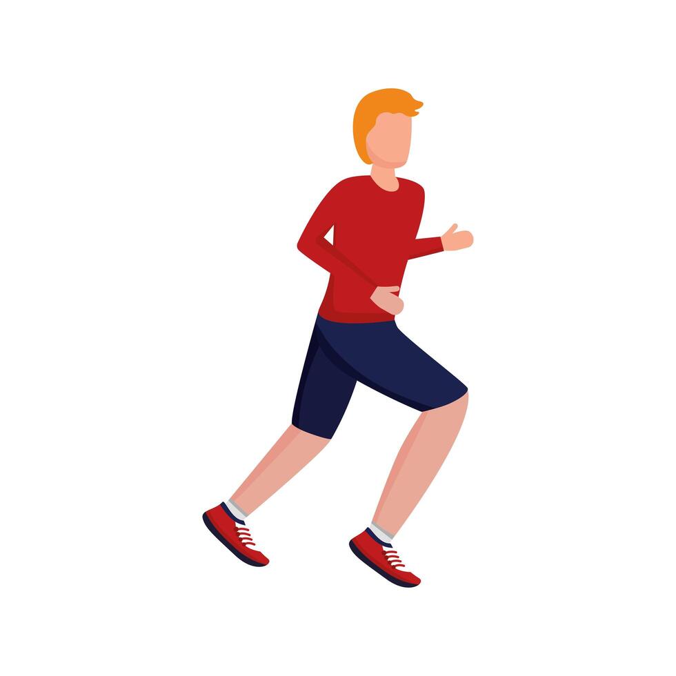 young man running avatar character vector