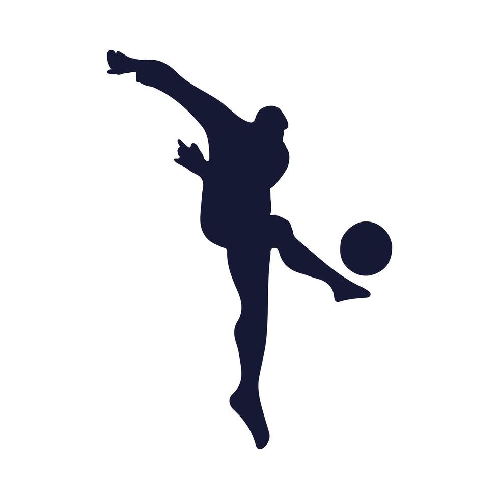 silhouette of football player with balloon vector