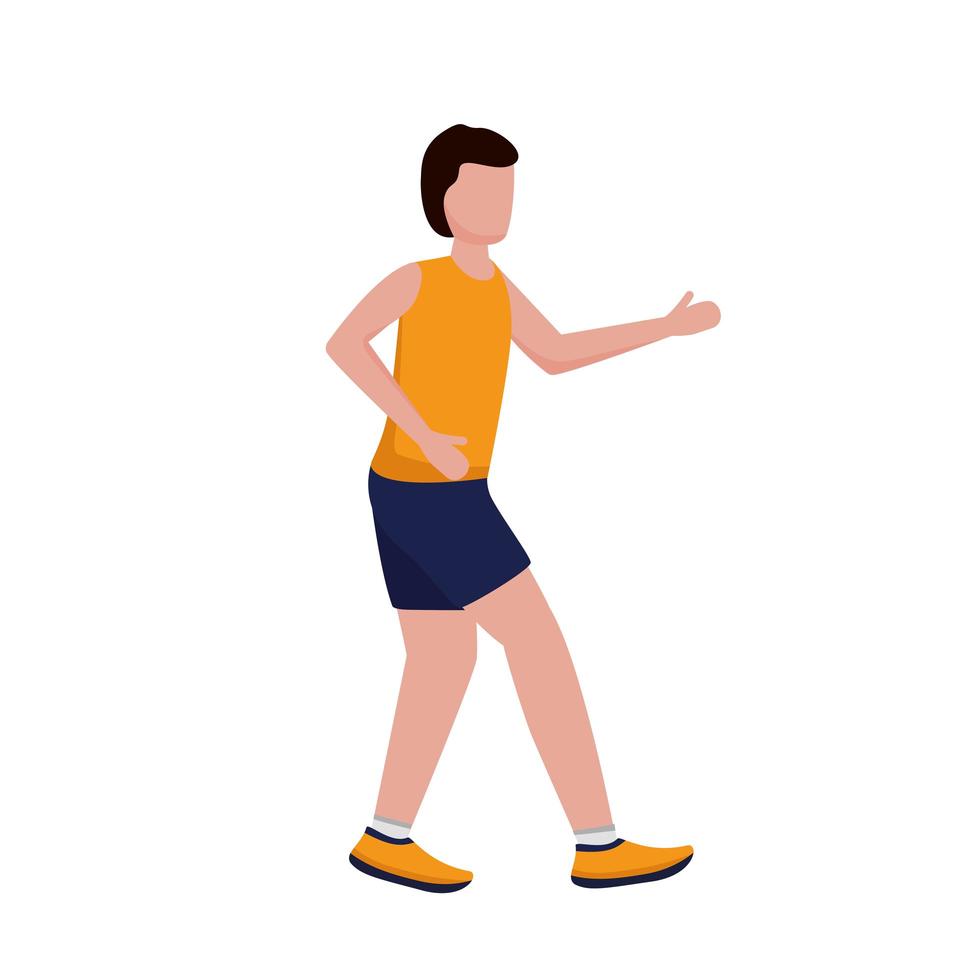 young man running avatar character vector