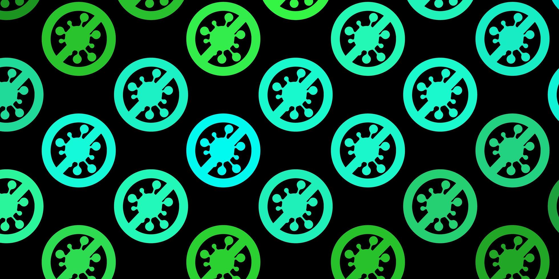 Dark Green vector template with flu signs