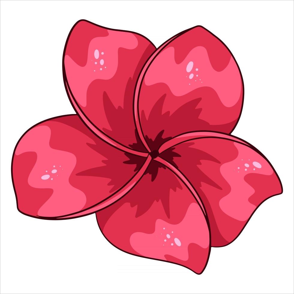 Tropical plant bright flower in cartoon style vector