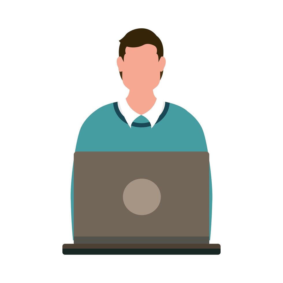 Man with laptop vector design