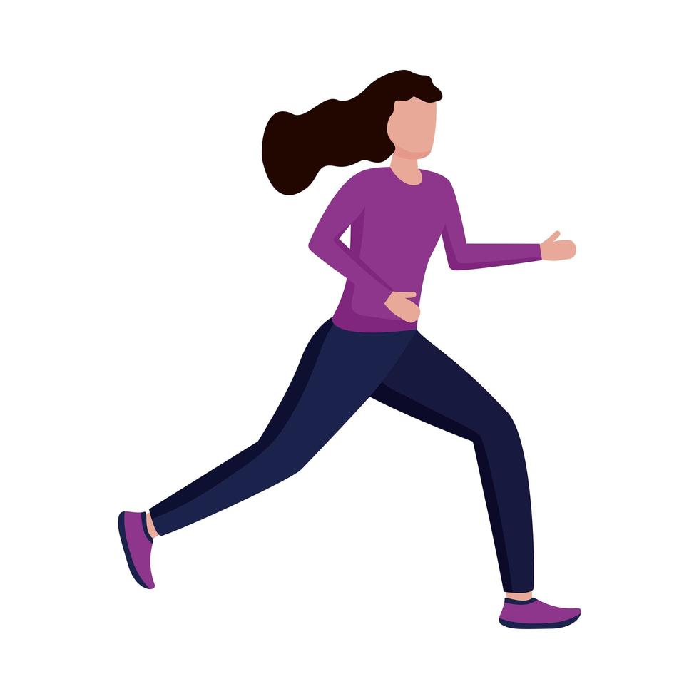 avatar de mujer corriendo diseño vectorial vector