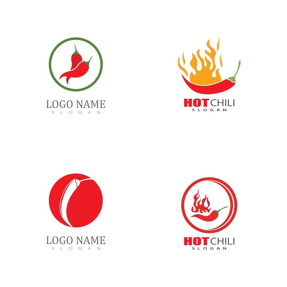 Red hot natural chili icon Template vector Illustration