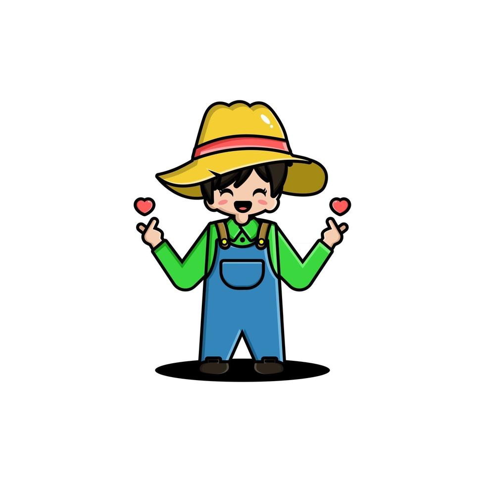 Cute farmers mascot character vector