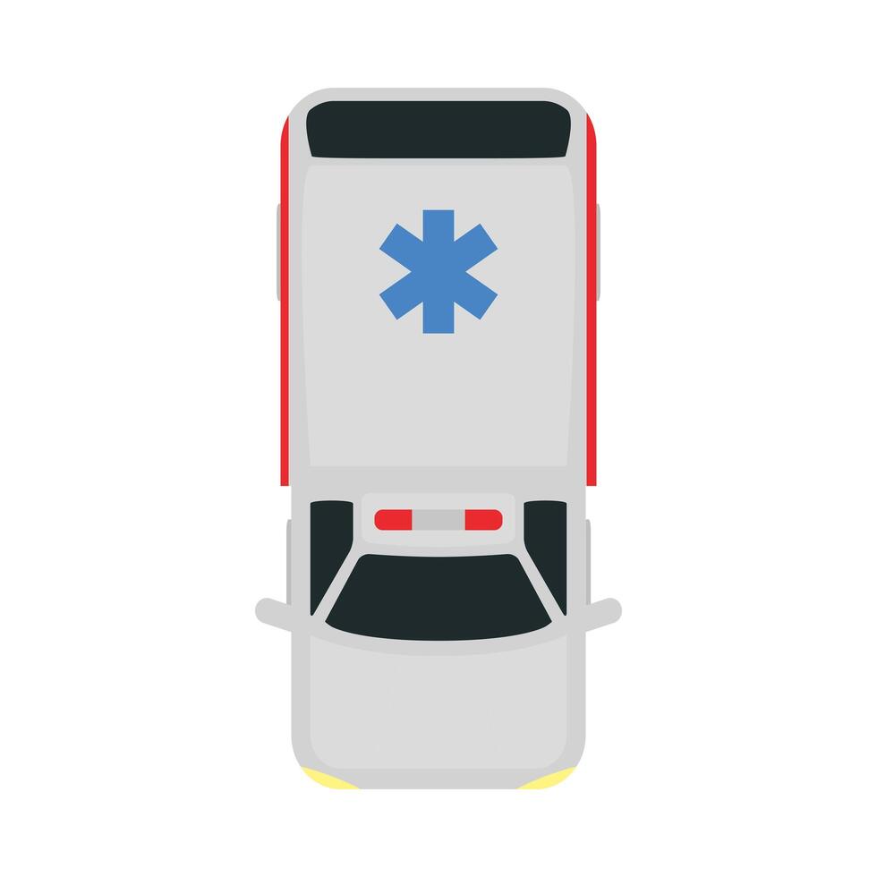Ambulance paramedic top view vector design