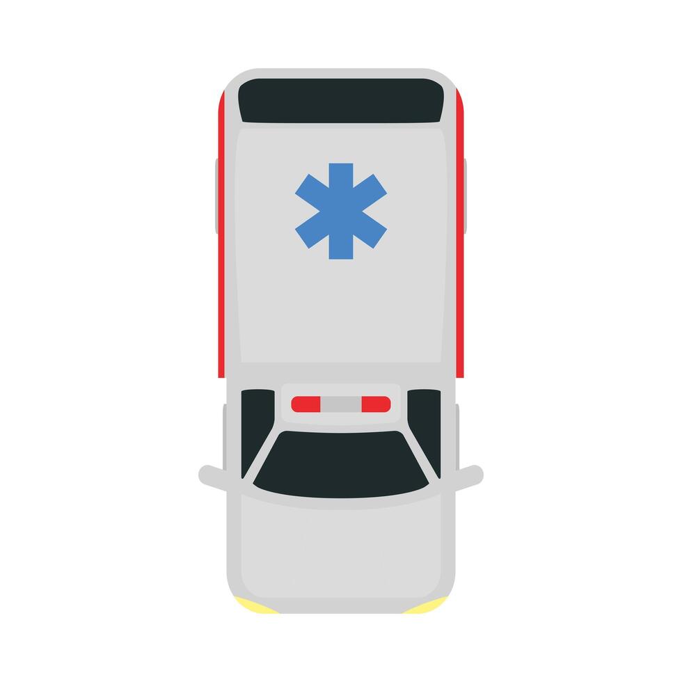 Ambulance paramedic top view vector design