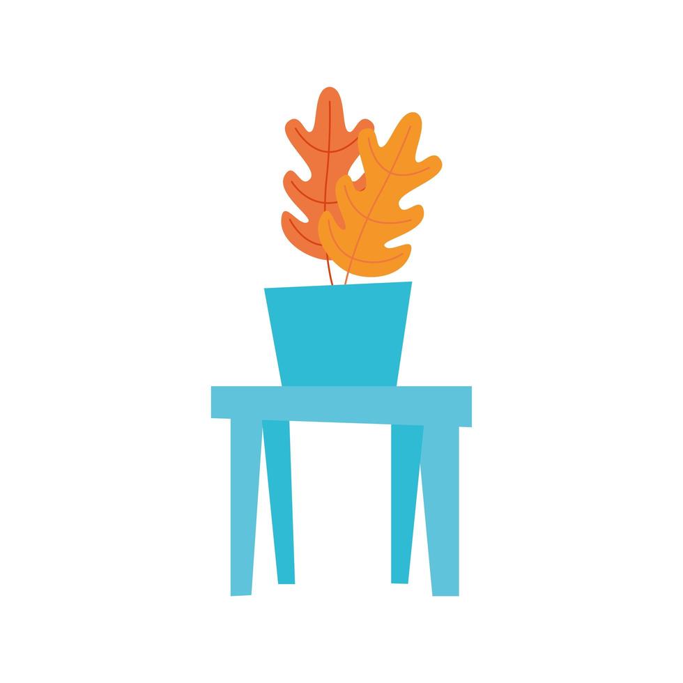 Isolated plant inside pot on table vector design