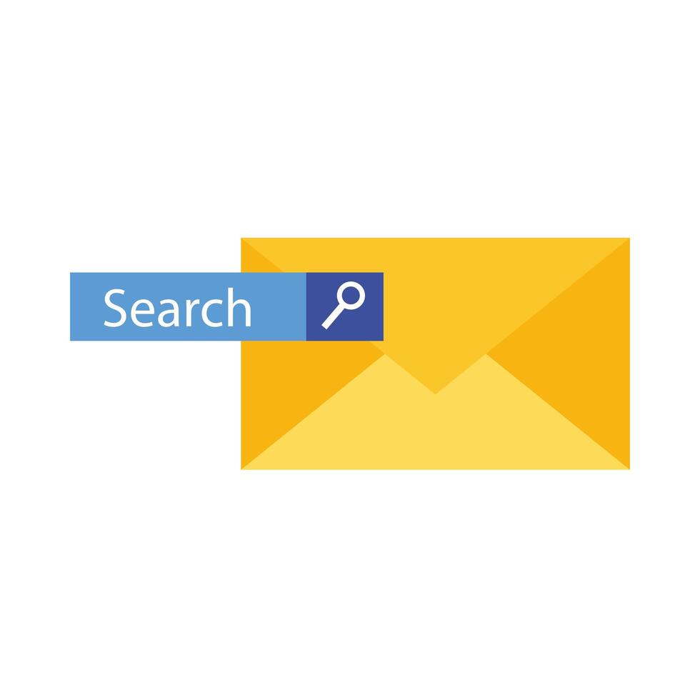 Envelope message with search button vector design