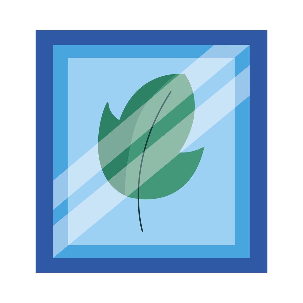 Isolated home frame with leaf vector design