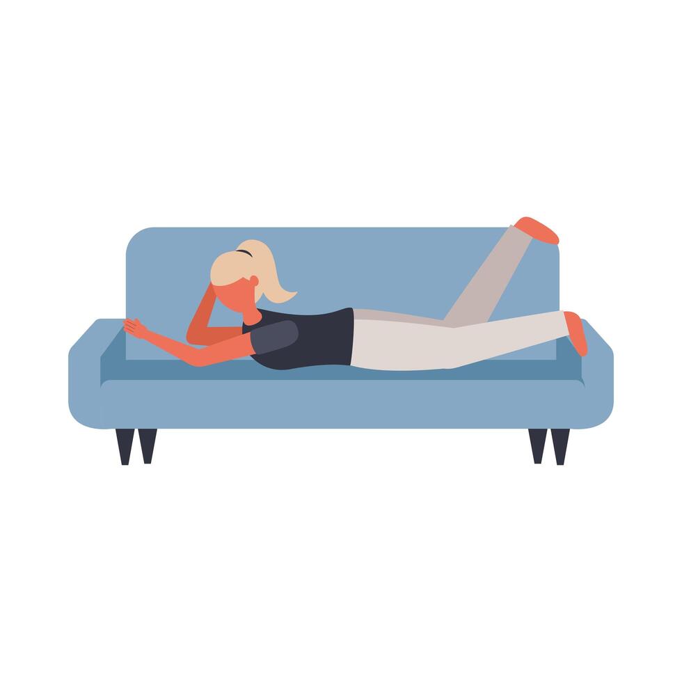 Isolated avatar woman on couch vector design