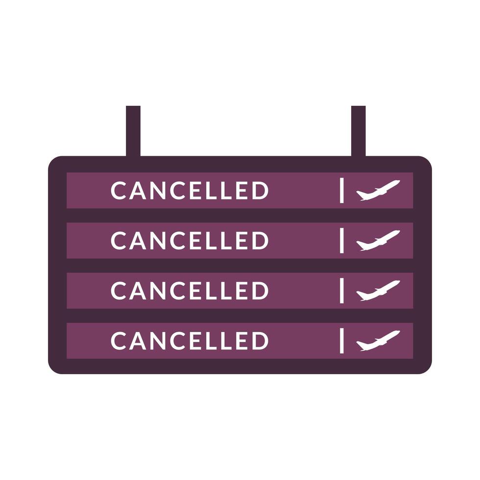 diseño de vector de tablero de vuelos cancelados