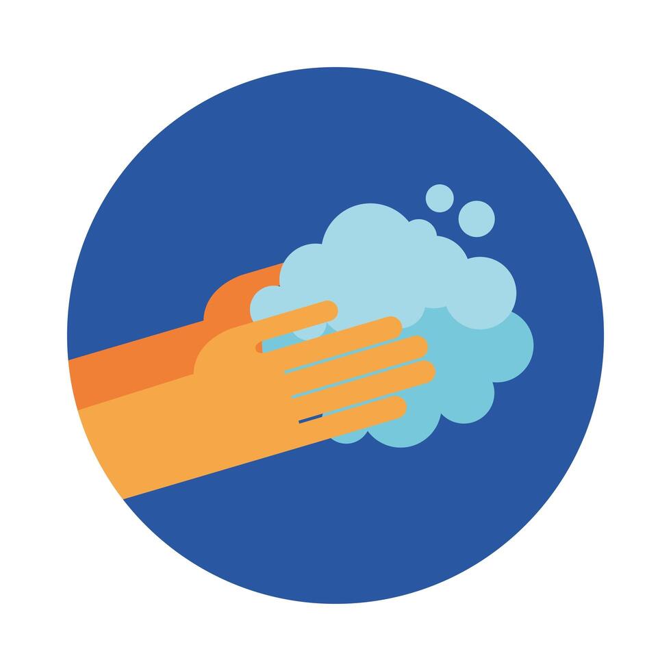 Hands washing with bubbles vector design