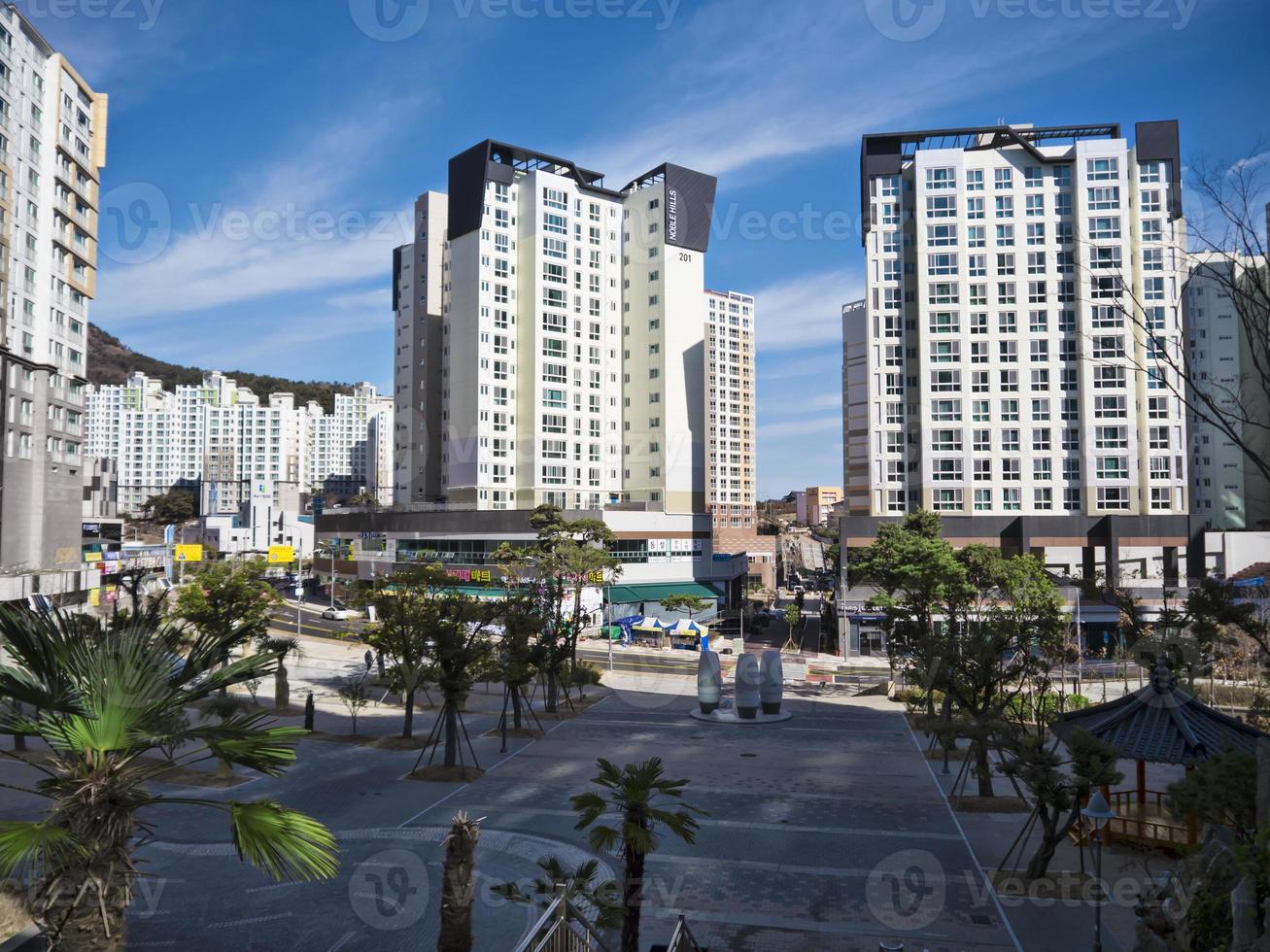 paisaje urbano en yeosu, corea del sur foto
