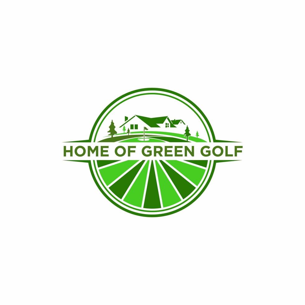 logotipo de emblema circular para el campo de golf verde vector