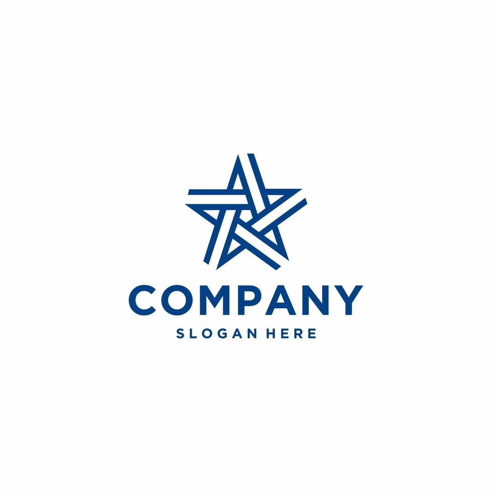 Star logo with line color blue design modern template EPS 10 vector