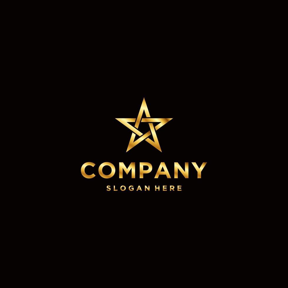 Rainbow star logo design modern with gold color vector