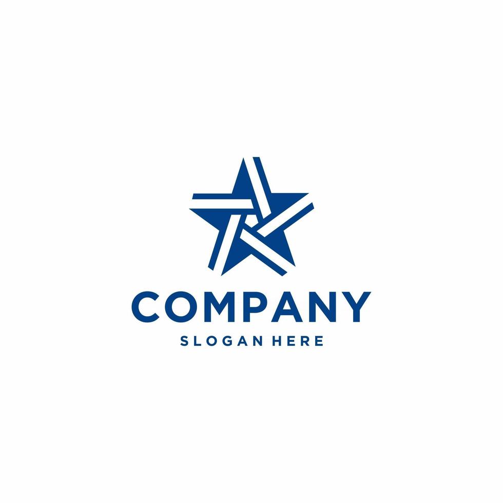 Star logo with line color blue design modern template EPS 10 vector