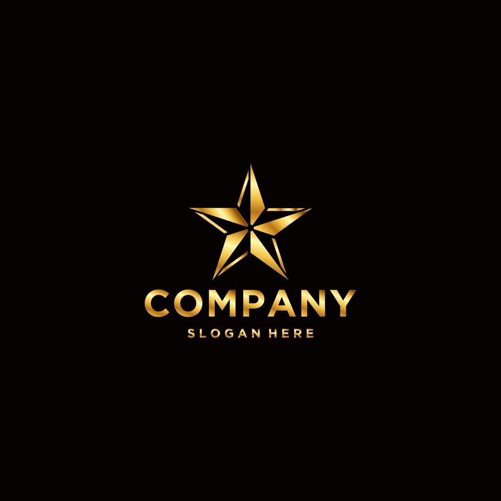 Rainbow star logo design modern with gold color vector