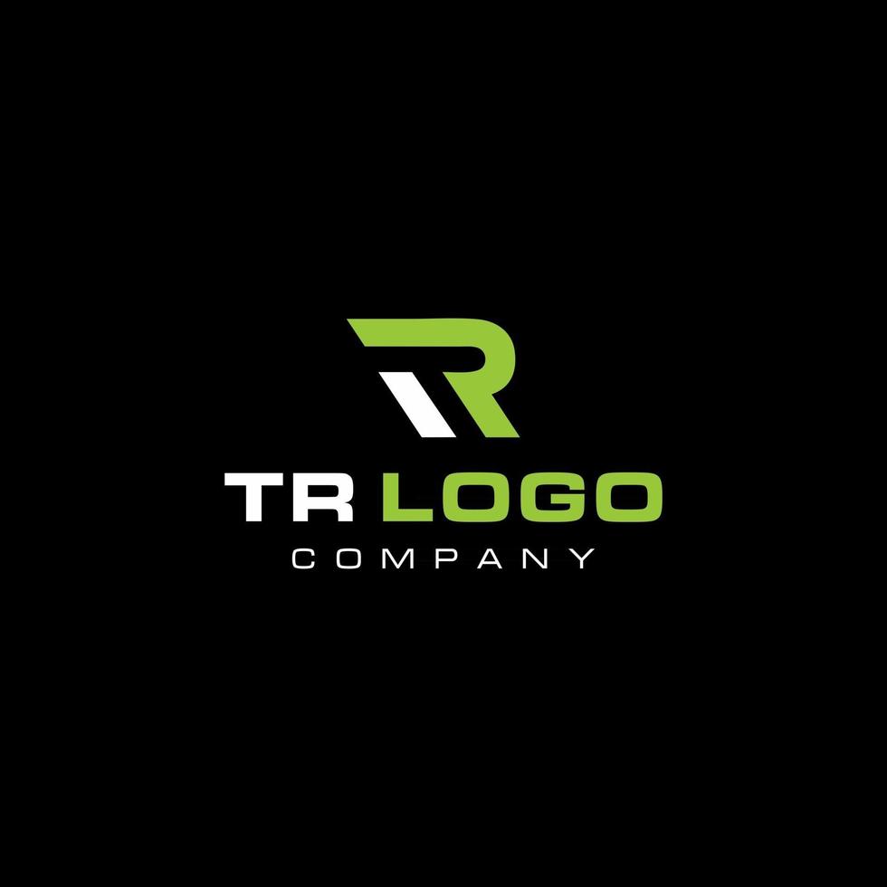 tr logo con plantilla de diseño moderno de espacio negativo vector