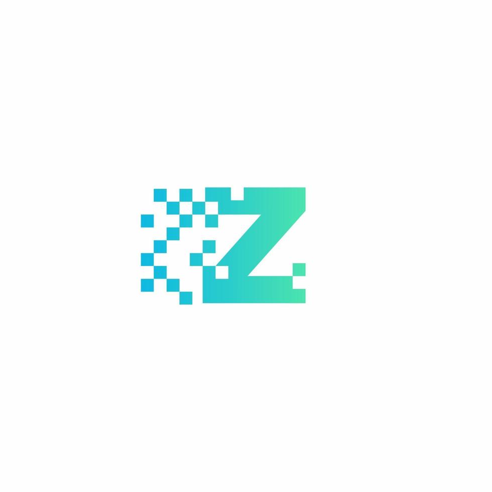 Z Letter pixel logo design modern template vector