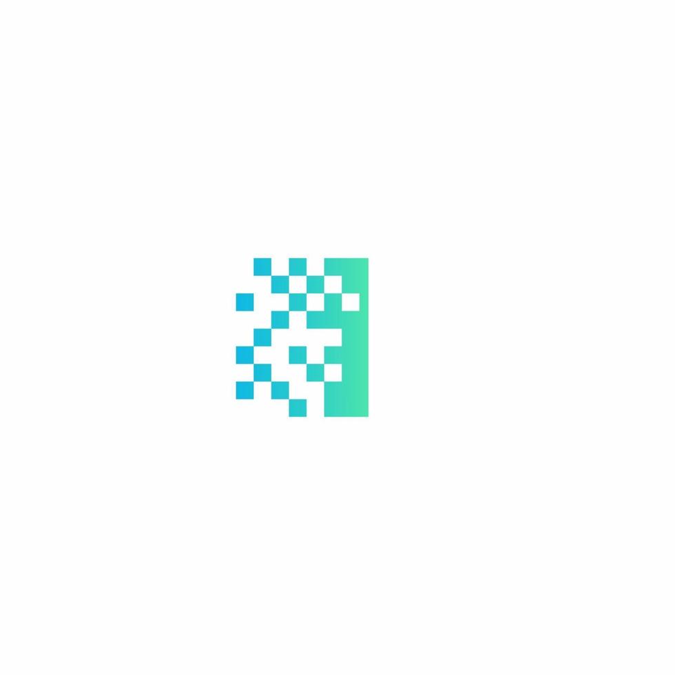 I Letter pixel logo design modern template vector