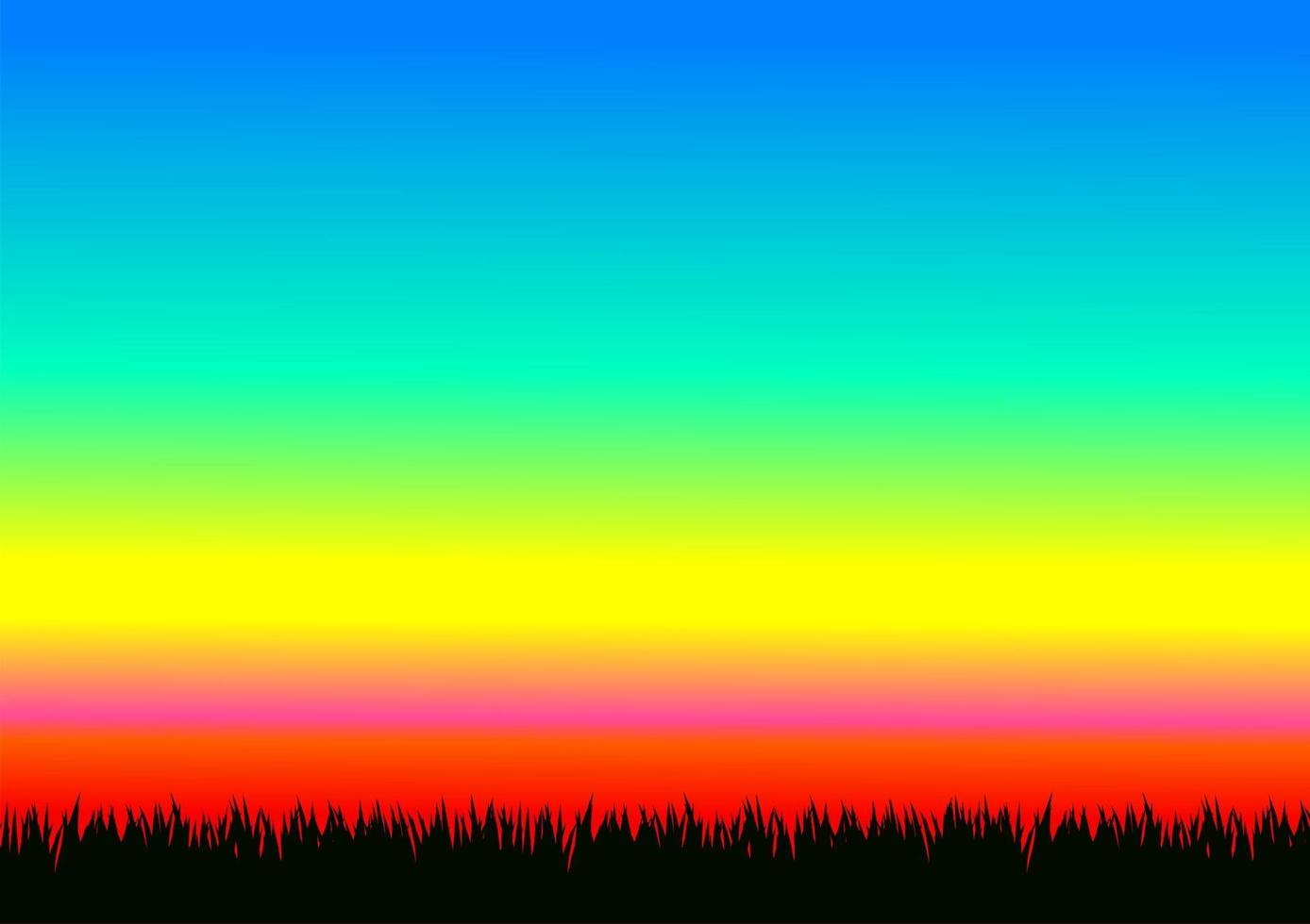 Rainbow Sunset Sky Backdrop vector