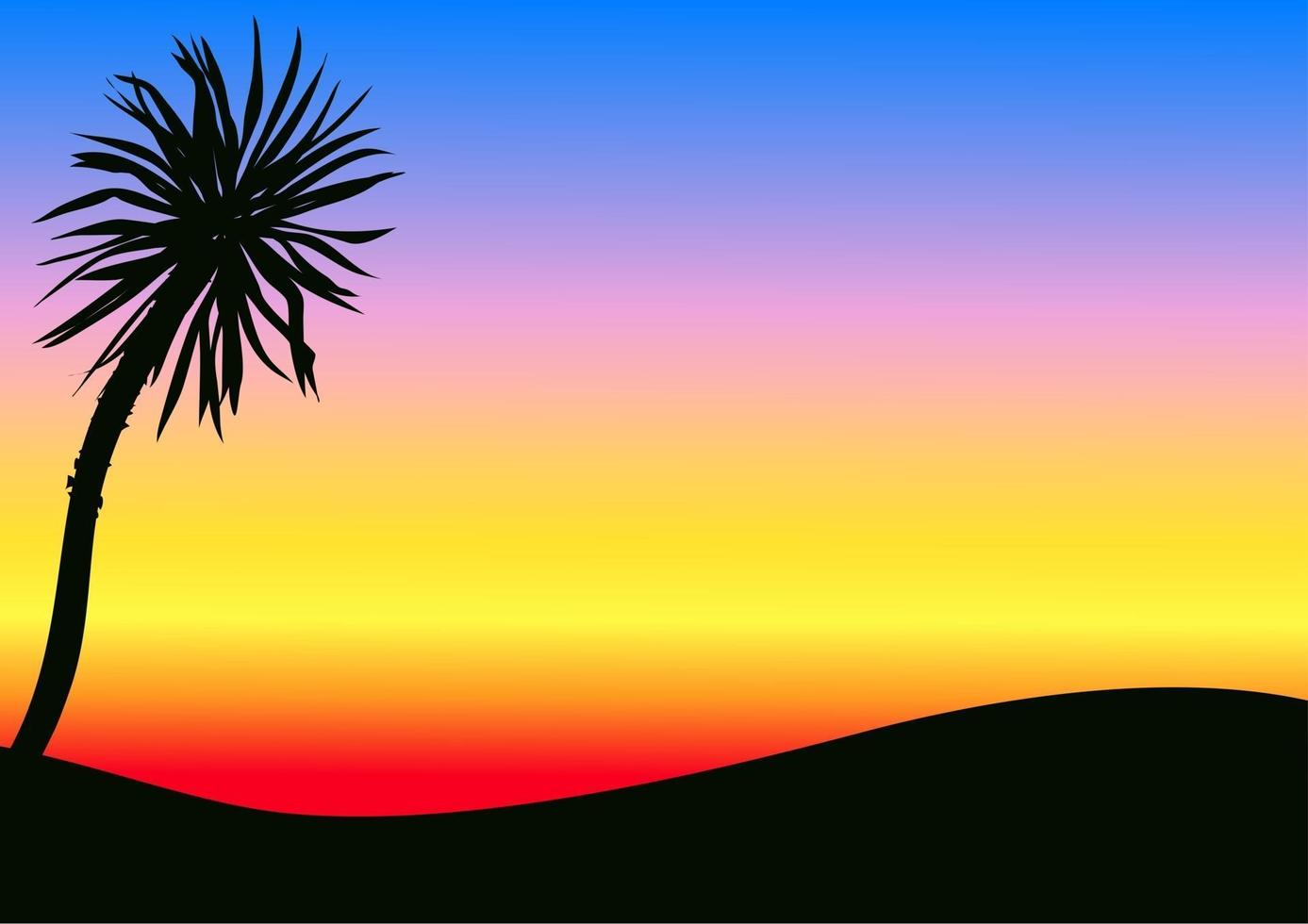 Tropical Rainbow Sunset Backdrop vector