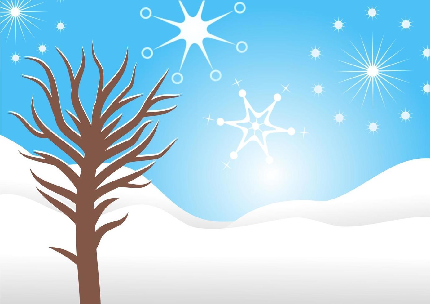 Barren Snowy Snowflake Landscape vector
