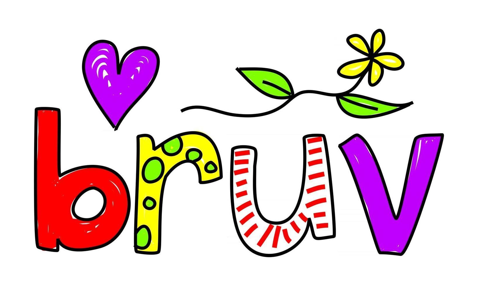 Bruv Doodle Text Expression vector