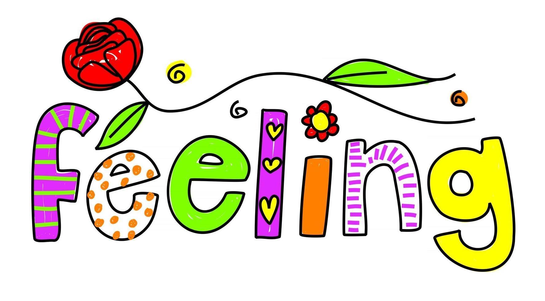 Feeling Emotion Text Doodle vector