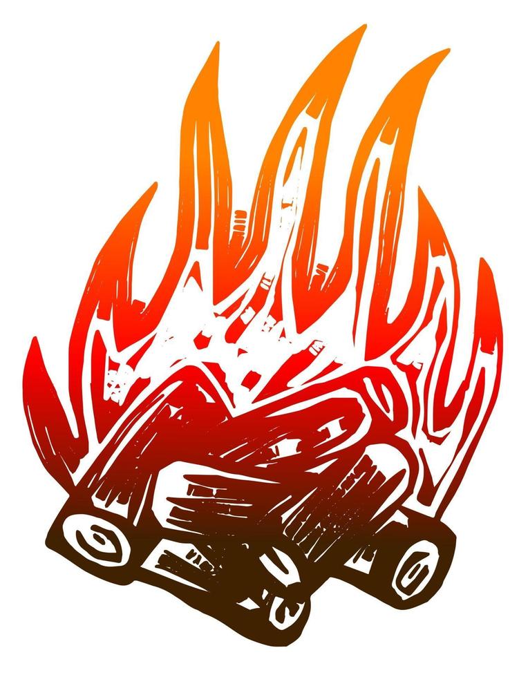 Hot Flames Camp Fire vector