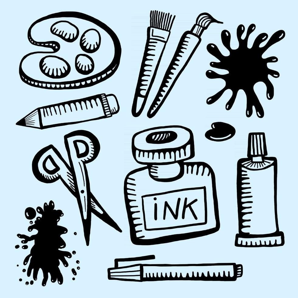 Doodle Art and Craft Objects vector