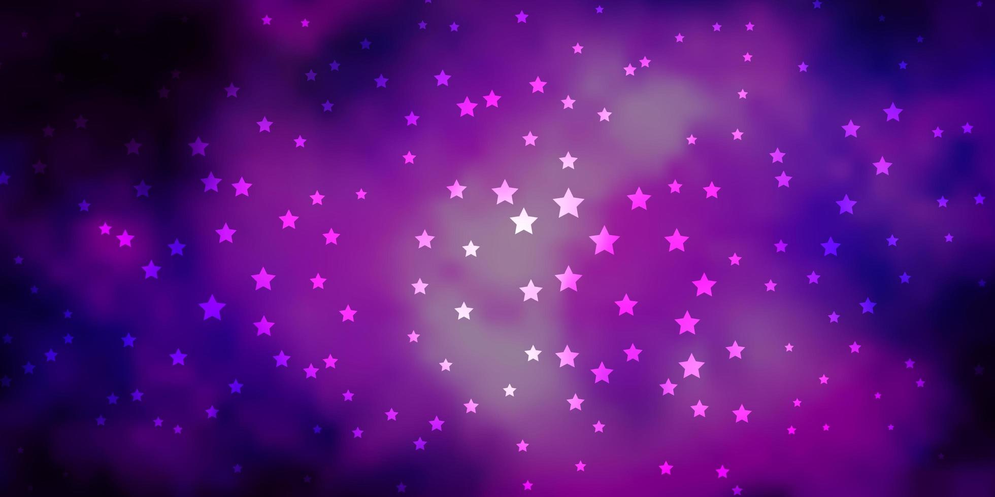 Dark Purple vector pattern with abstract stars