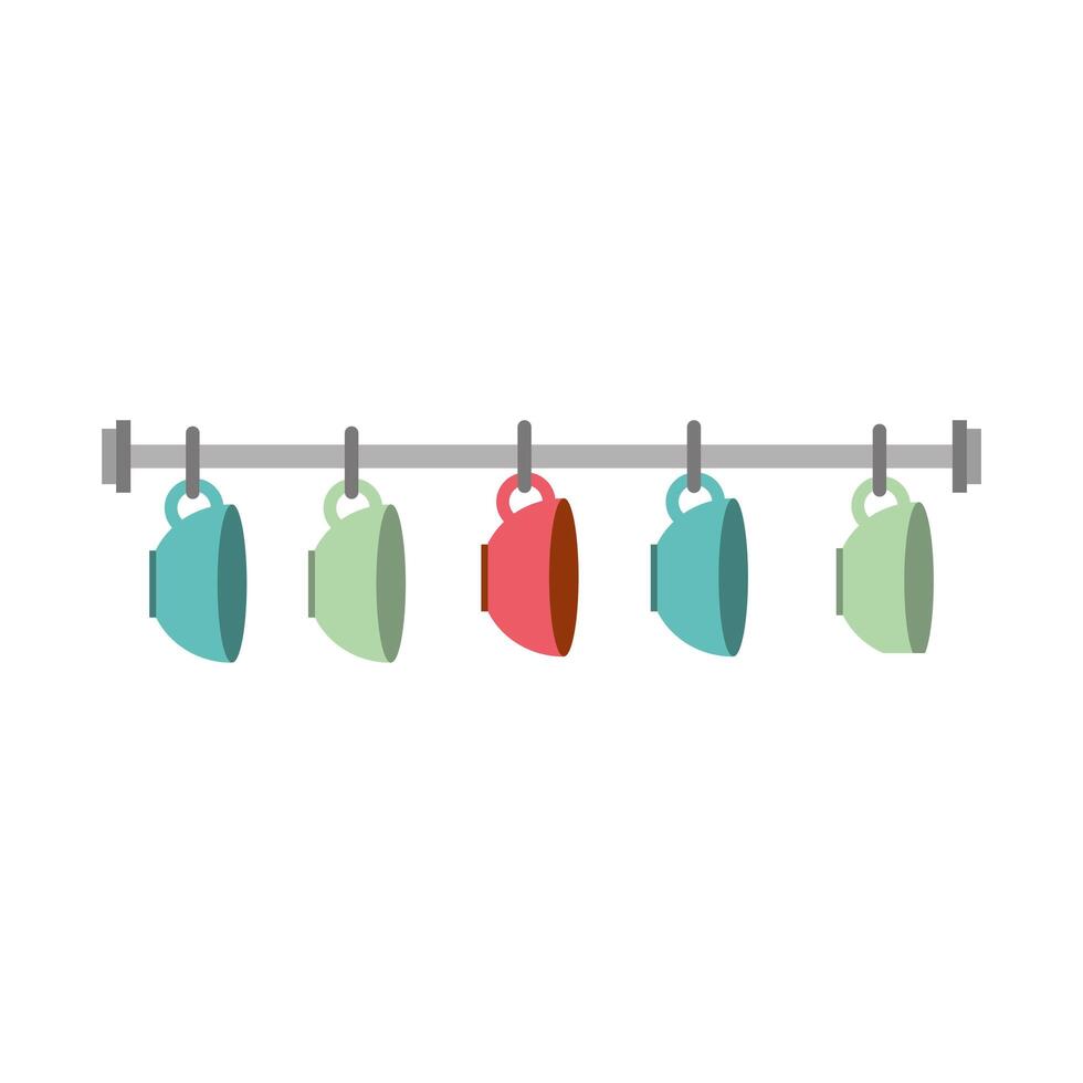 Isolated coffee cups hanging vector design