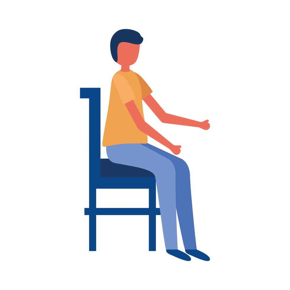 Isolated avatar man on chair vector design